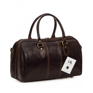 Geanta de voiaj mica din piele naturala DiAmanti Treviso Mini Testa di Moro